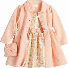 Toddler Girl Little Lass 3-Piece Coat, Dress & Purse Set, Toddler Girl's, Size: 4T, Pink