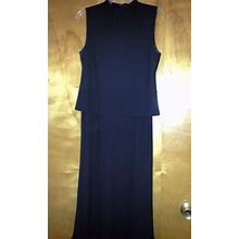 Jones New York Petite Black Maxi Dress Size 10P Work Casual Two Piece