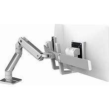 Ergotron - HX Dual Monitor Arm, VESA Desk Mount - For 2 Monitors Up To 32 Inches, 5 To 17.5 Lbs Each - Polished Aluminum