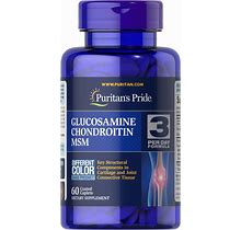 Puritan's Pride Glucosamine, Chondroitin & MSM-3 Per Day Formula | 60 Caplets