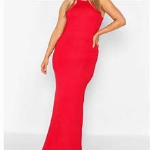 Bebe Dresses | Bebe Nwt Red Maxi Dress Sleeveless, One Side Split Plus Size 2X | Color: Red | Size: 2X