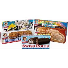 Little Debbie Variety Pack, 1 Box Each Of Zebra Cakes, Cosmic Brownies, Honey Buns, Oatmeal Creme Pies, And Swiss Rolls, 48 Piece Assortment