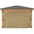 APEX GARDEN Replacement 4-Side Curtain For 11 ft. X 13 ft. Meridian Gazebo (Beige)