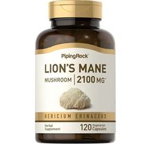 Piping Rock Lion's Mane Mushroom 2100 Mg | 120 Vegetarian Capsules