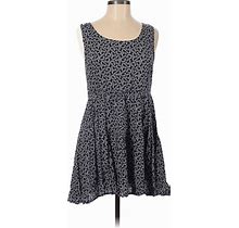 Blu Pepper Casual Dress - A-Line Scoop Neck Sleeveless: Blue Polka Dots Dresses - Women's Size Medium