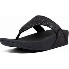 Fitflop Women's Lulu Glitter Toe-Thongs Sandal - Black Glitter - Size 8