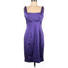 Calvin Klein Cocktail Dress - Sheath Square Sleeveless: Purple Solid Dresses - New - Women's Size 8