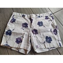 Banana Republic Purple & White Floral Shorts Summer Clothes Size 6