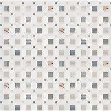 Satori Palissandro Thassos 12-In X 12-In Polished Natural Stone Marble Basketweave Stone Look Floor And Wall Tile (0.95-Sq. Ft/ Piece) | 1001-0299-0