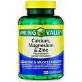 Spring Valley Calcium, Magnesium & Zinc Plus Vitamin D3 Coated Caplets, 250 Count