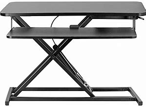 VIVO Height Adjustable 32 Inch Stand Up Desk Converter, Quick Sit To Stand Tabletop Dual Monitor Riser Workstation, Black, DESK-V000S