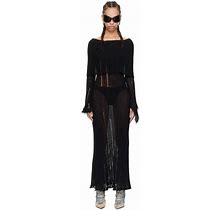Acne Black Distressed Maxi Dress - Maxi Dresses Size L