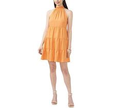 Sam And Jess Sleeveless Fit + Flare Dress | Orange | Womens Medium | Dresses Fit + Flare Dresses | Smocked|Tiered