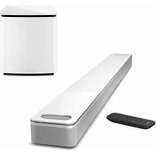 Bose Smart Soundbar 900, White With Bass Module 700 For Soundbar, Arctic White