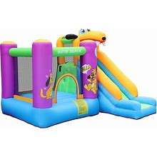 Doctor Dolphin Bounce House Slide With Blower Bounce House For Kids 5-12 Bounce House For Kids, Jumping Bouncy Castle With Puppy Slide Outdoor,