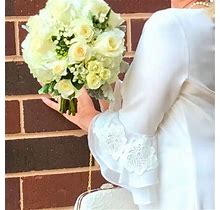 Calvin Klein Dresses | Ck Floral Lace Bell Sleeve Sheath Dress | Color: White | Size: 12