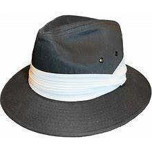 Vintage Dorfman Pacific Fedora Trilby Hat Mens 7 1/4-3/8 Black Cap W Band New!
