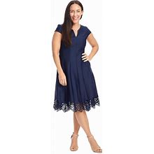 Donna Ricco Dresses | Donna Ricco Crochet Trim Dress | Color: Blue | Size: 8