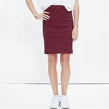 Madewell Skirts | Madewell Downtown Sailor Stripe Navy Blue And Red Pencil Skirt Size Xxs Nwot | Color: Blue/Red | Size: Xxs