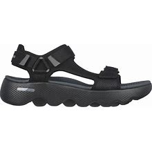 Skechers Men's GO WALK Massage Fit Sandal Sandals | Size 13.0 | Black/Gray | Textile/Synthetic | Hyper Burst