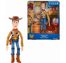 Disney Pixar Toy Story Roundup Fun Woody Doll Talking Toy, Poseable Figure, 20 Phrases