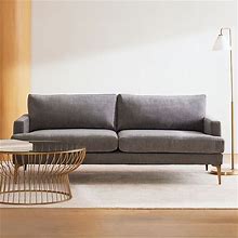 Andes Loveseat Poly Deluxe Linen Alabaster Blackened Brass, West Elm