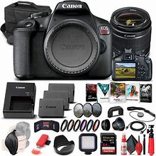 Canon EOS Rebel T7 DSLR Camera With 18-55mm Lens (2727C002) + 64GB Memory Card + Case + Corel Photo Software + 2 X LPE10 Battery + Card Reader +