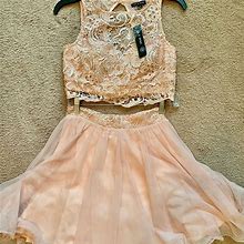 As U Wish Dresses | New 2 Pc Pink Cocktail Dress With Sequins Sz. 3 | Color: Pink | Size: 3J