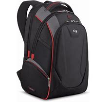Solo New York Launch 17.3" Backpack - Black, Gray With Red Trim