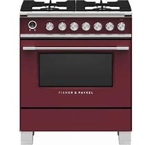 Fisher And Paykel OR30SCG61 30 Inch Wide 3.5 Cu. Ft. Free Standing Dual Fuel Range With 4 Sealed Burners Red Cooking Appliances Ranges Dual Fuel