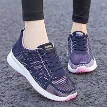Wholesale Women's Sports Solid Color Round Toe Sports Shoes