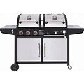Royal Gourmet Silver Gas And Charcoal Combo Grill Stainless Steel | ZH3002SN