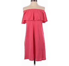 Velvet Casual Dress Off The Shoulder Strapless: Pink Dresses - Women's Size X-Small