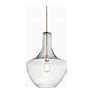 Kichler 42046CS Everly Single Light 14" Wide Pendant With Seedy Glass Shade Brushed Nickel Indoor Lighting Pendants