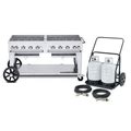 Crown Verity Gas Grill: Propane, 8 Burners, 129,000 Btuh Heating Capacity, 36 in Overall Ht, 28 in Overall Dp Model: MCC-60