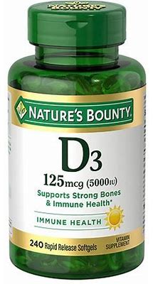 Nature's Bounty Vitamin D3 Softgels 125 Mcg, 5000 IU - 240.0 Ea
