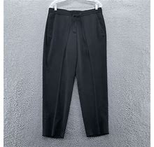 Talbots Womens Tapered Dress Pants Large Black Drawstring Stretch