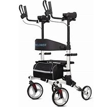 Elenker Silver Upright Rollator Walker Tall Folding Rollator Walker With Front Wheels For Seniors And Adults Size 10