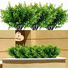 Artificial Boxwood Plants - Set Of 4 | Outdoor/Indoor Greenery For Home, Office, Garden | Fake Grass Shrubs With Lifelike,Green,Must-Have,Temu
