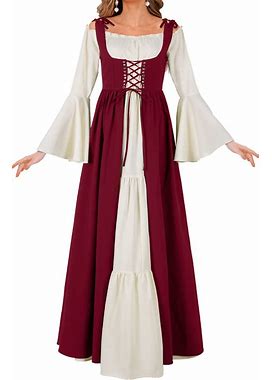 CARUHIF Women's Renaissance Costume Medieval Dress Halloween Costume