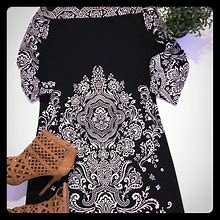 Forever 21 Dresses | Black & White Stretch Boatneck Dress (S) Like New | Color: Black/White | Size: S