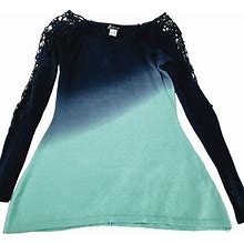 Venus Womens Sweater Multi-Color Medium 100% Acrylic Lace Long Sleeve