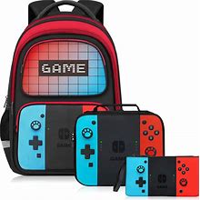 TILYTADLY School Backpack For Boys - Gamer Boys Backpack For Kids Children Teens Elementary Middle School - 3Pcs Boys Backpack With Lunch Box And