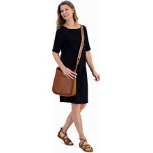 Style & Co Petite Boat-Neck Knit Dress, Created For Macy's - Deep Black