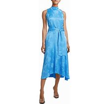 Santorelli Women's Mock Neck Midi Dress - Blue - Size 40 IT/4 US - Cornflower