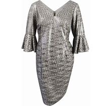 Adrianna Papell Dresses | Adrianna Papell Women's Petite Sequined Sheath Dress - Heather Brown | Color: Gray | Size: Various