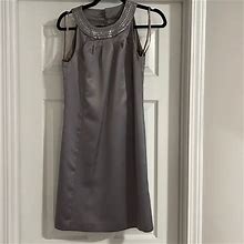 Loft Dresses | Silver Ann Taylor Loft Sheath Dress | Color: Gray | Size: 0