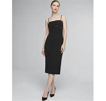 Women's Sleeveless Crystal Trim Sheath Dress In Black Size 18 | White House Black Market