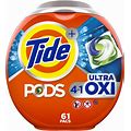 Tide PODS Liquid Laundry Detergent Pacs, 4-In-1 Ultra Oxi - 61 Ct