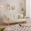 Velvet Sofa Couch Luxury 3-Seater With 2 Pillows - Modern Upholstered